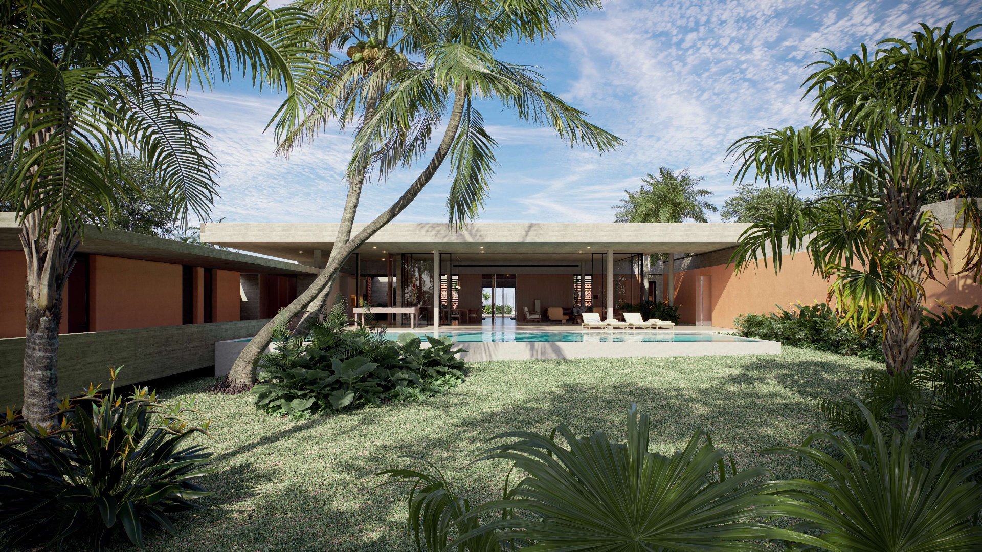 Villa contemporaine avec piscine et patio